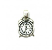 PE001131 Sterling silver pendant Crown Solid 925 Alarm-Clock
